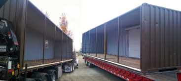 Multiple shipping containers joined together